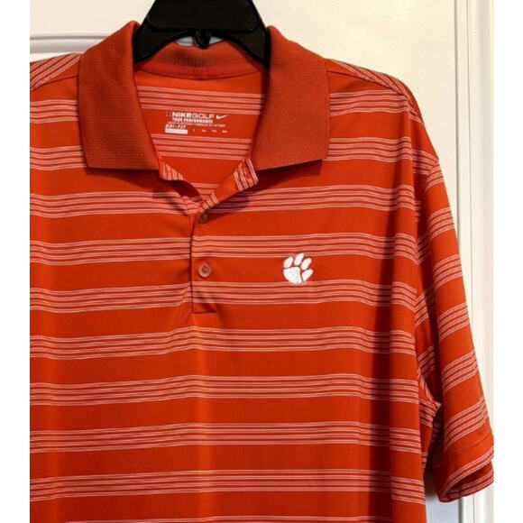 Men's Nike Golf Dri-Fit Clemson Tigers Orange Short Sleeve Shirt Siz XXL - Picture 1 of 8